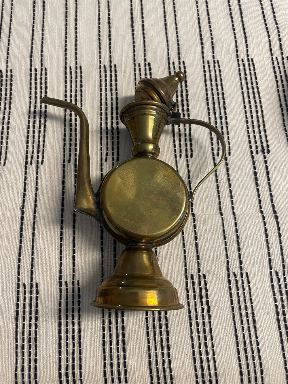 Small Brass Teapot with Curved Spout - Antique-Style Accent - Picture 3 of 9